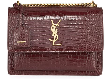 ysl crocodile bag red|SAINT LAURENT Calfskin Crocodile Embossed Medium.